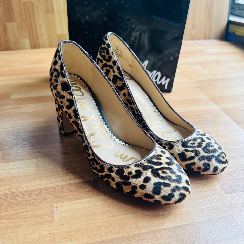 Sam Edelman leopard leather round toe pumps size 6 - Picture 2 of 13